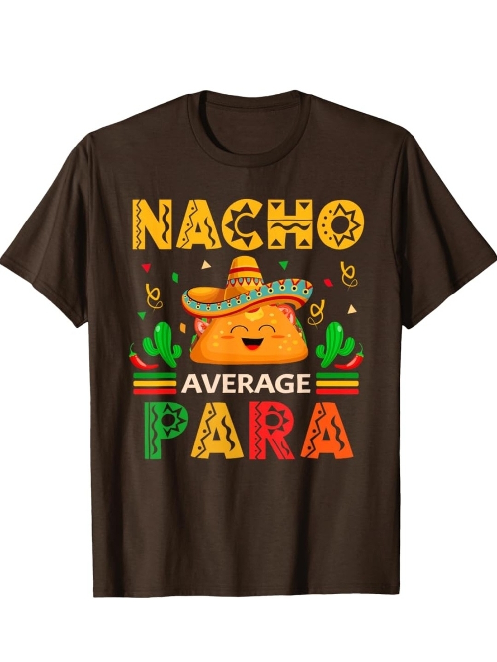 Port & Company Men's Brown "Nacho Average Para" Graphic Tee Size Medium NWOT